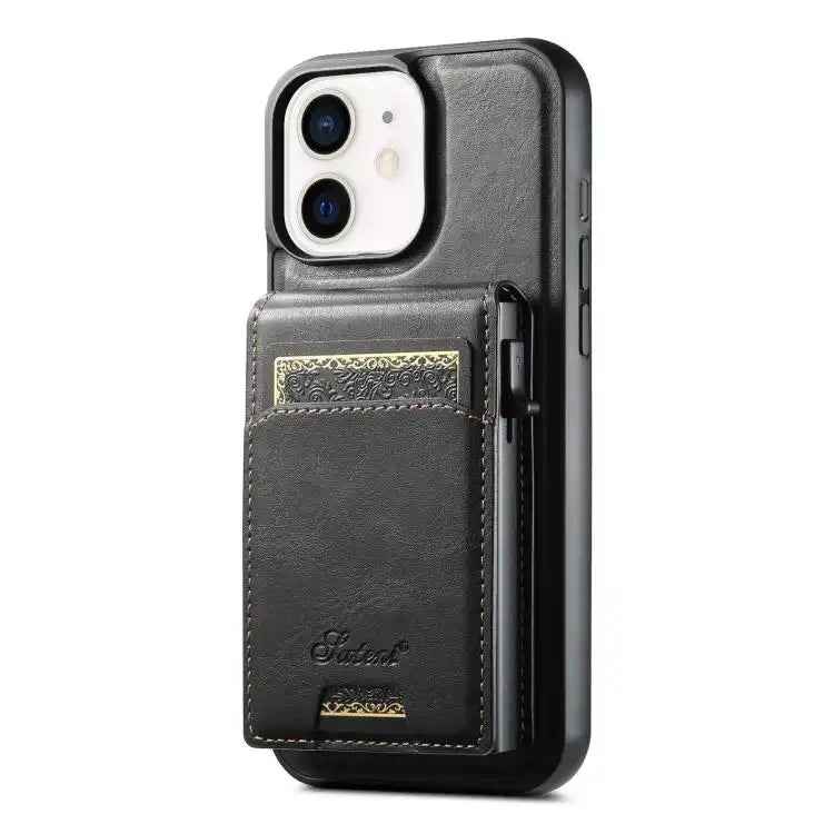 Suteni H19 Oil Wax 2-in-1 MagSafe Removable Card Box Back Phone Case