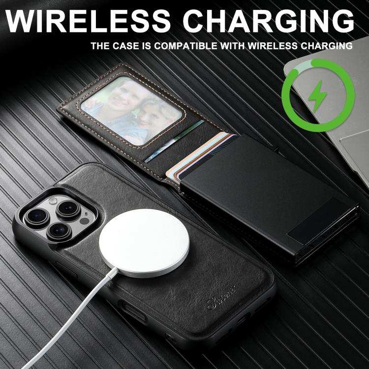 Suteni H19 Oil Wax 2-in-1 MagSafe Removable Card Box Back Phone Case
