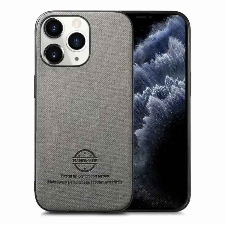 Twill Fabric Leather Skin Back Phone Case