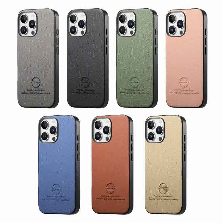 Twill Fabric Leather Skin Back Phone Case