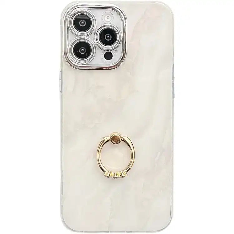 Electroplated Marble Texture Ring Holder Phone Case