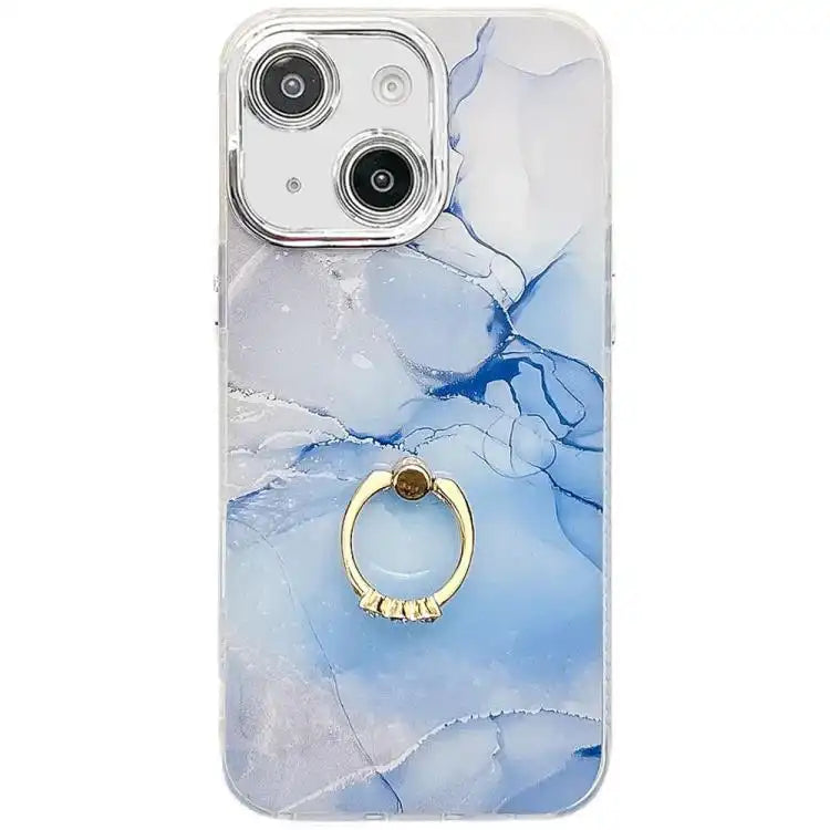 Electroplated Marble Texture Ring Holder Phone Case