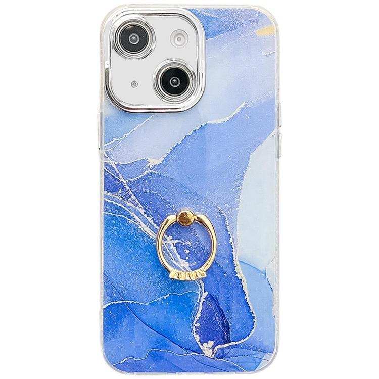 Electroplated Marble Texture Ring Holder Phone Case