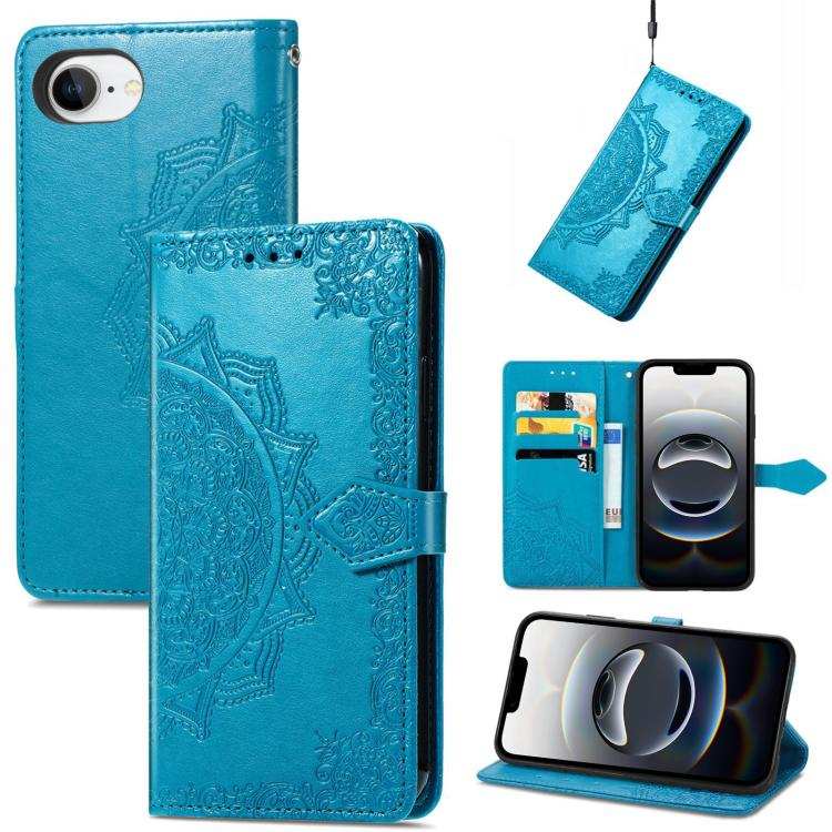 Mandala Flower Embossed Leather Phone Case