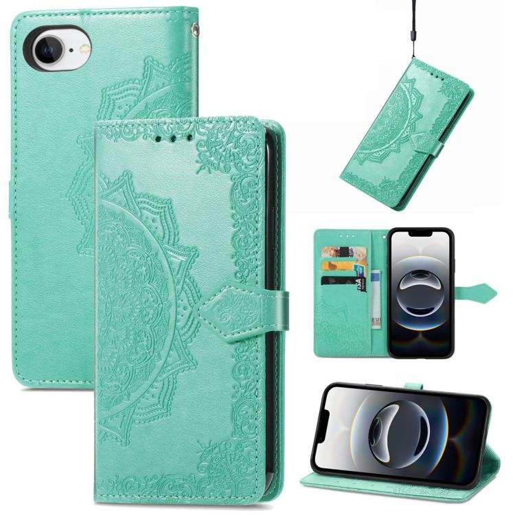 Mandala Flower Embossed Leather Phone Case