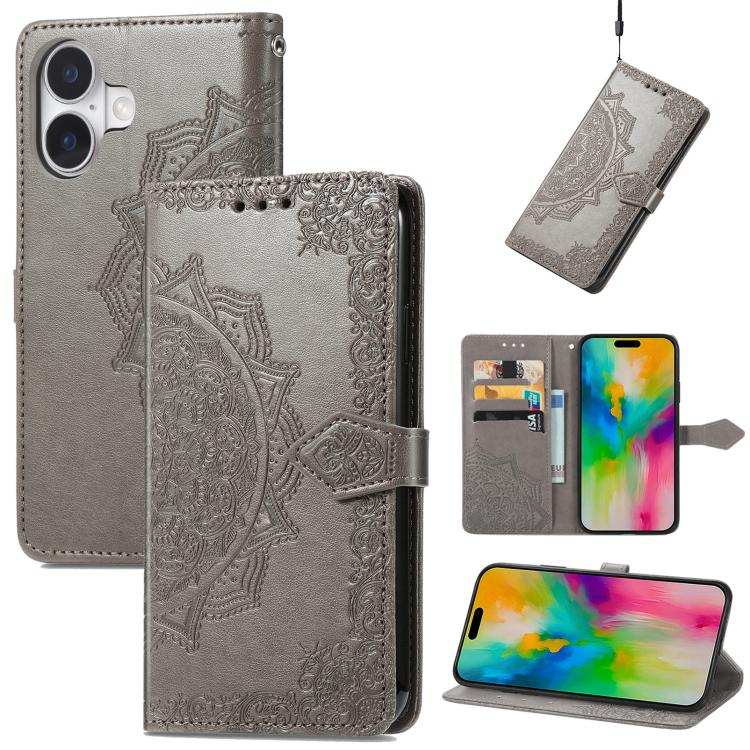 Mandala Flower Embossed Leather Phone Case