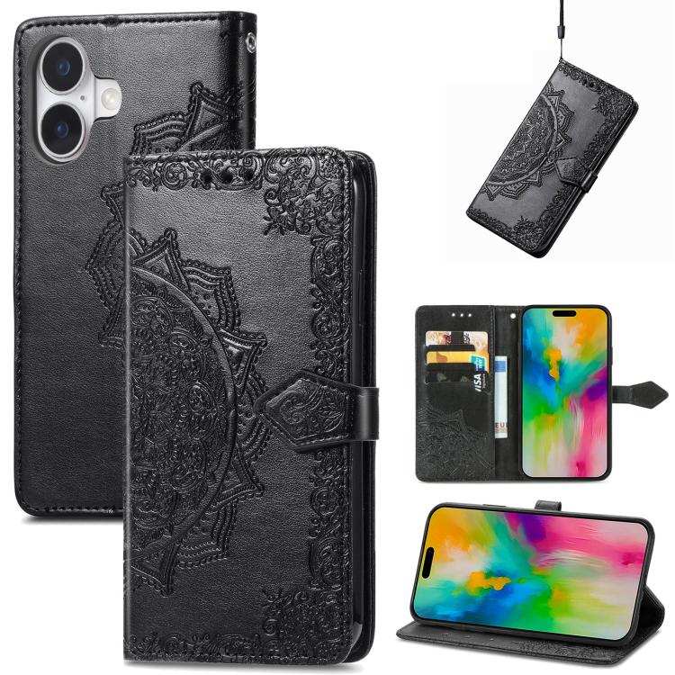 Mandala Flower Embossed Leather Phone Case