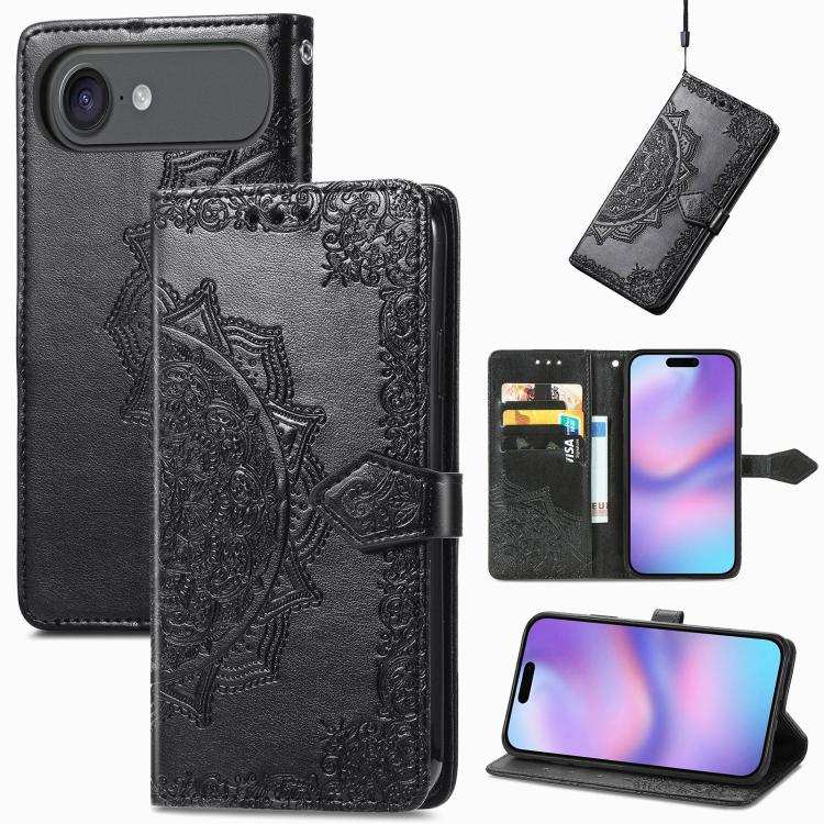 Mandala Flower Embossed Leather Phone Case