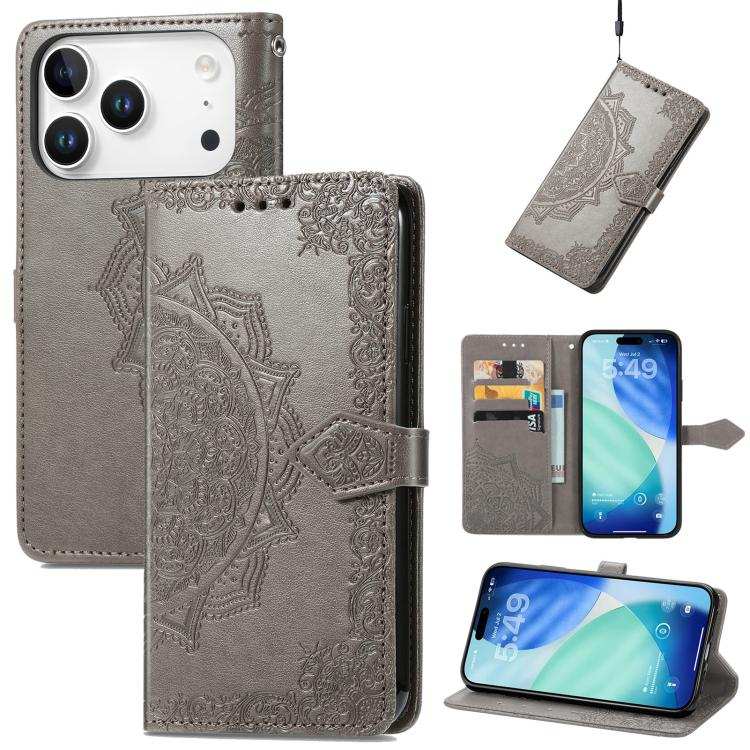 Mandala Flower Embossed Leather Phone Case