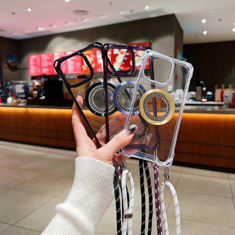 Traveler Crossbody Lanyard MagSafe Four-corner TPU Clear Phone Case