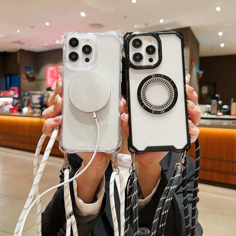 Traveler Crossbody Lanyard MagSafe Four-corner TPU Clear Phone Case