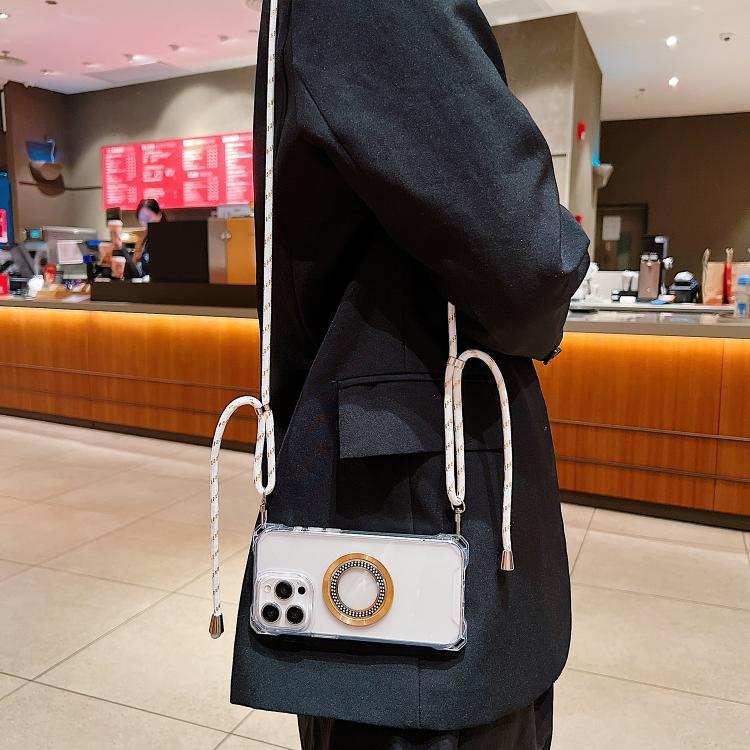 Traveler Crossbody Lanyard MagSafe Four-corner TPU Clear Phone Case