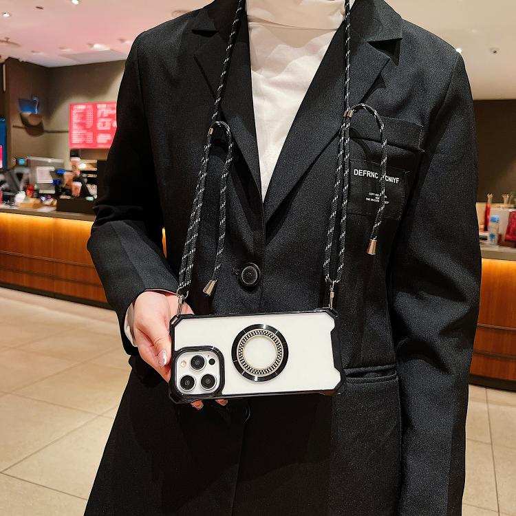 Traveler Crossbody Lanyard MagSafe Four-corner TPU Clear Phone Case