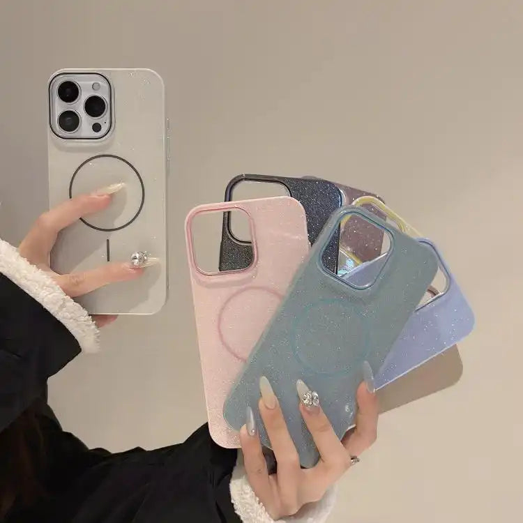 Glitter MagSafe Thin Circle TPU Phone Case