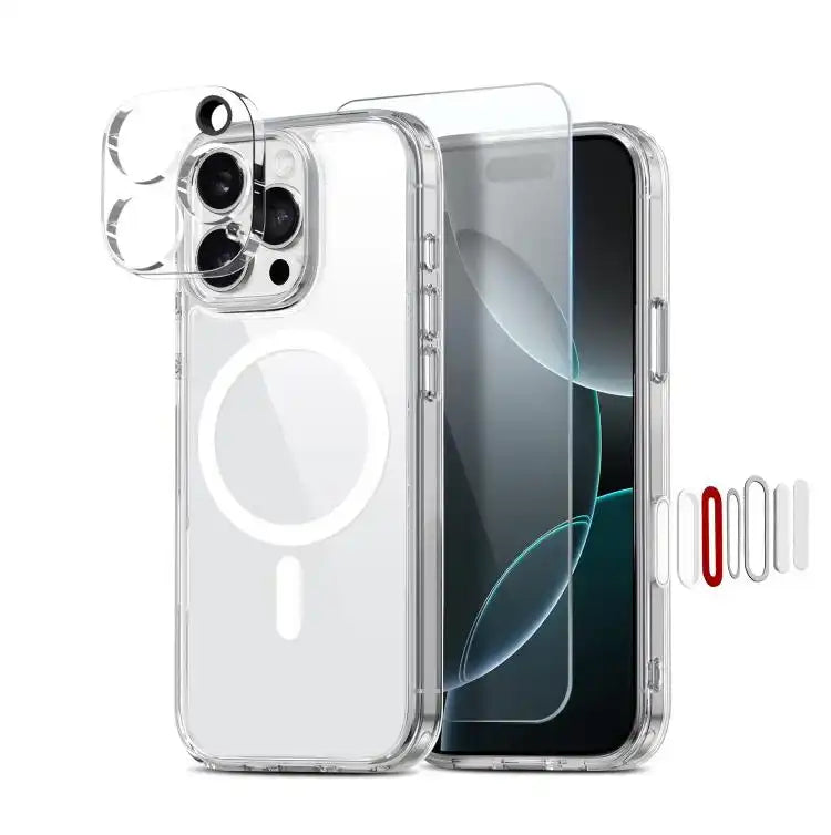 NORTHJO 3 in 1 PC Magnetic Phone Case with Screen Film and Lens Film