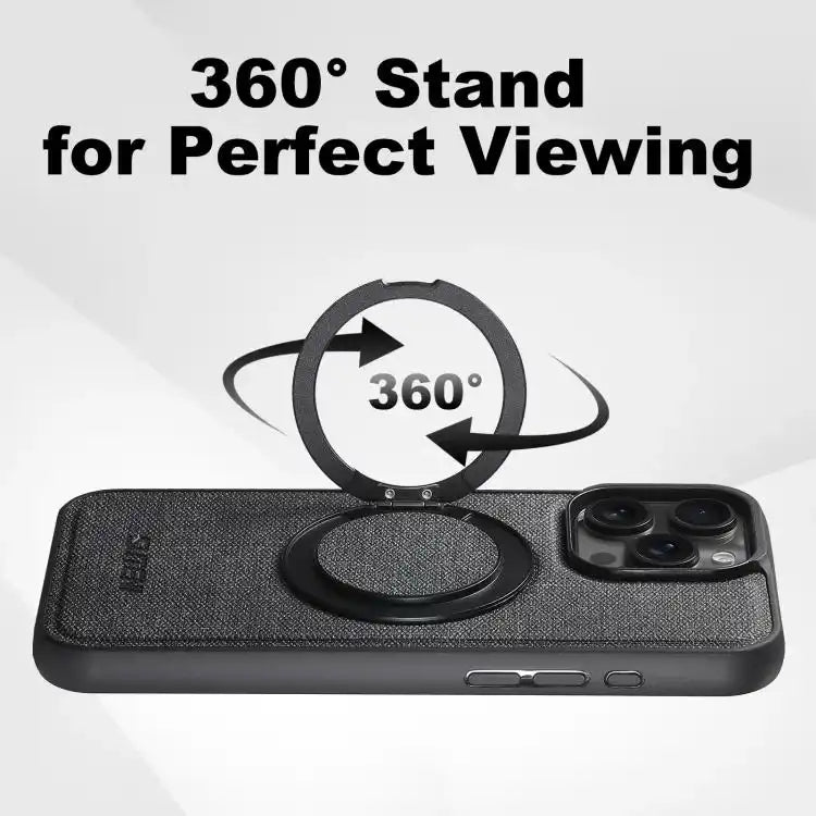 Suteni G3 360 Rotation Holder MagSafe Denim Leather Back Phone Case