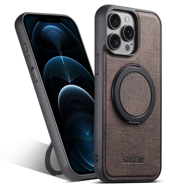 Suteni G3 360 Rotation Holder MagSafe Denim Leather Back Phone Case