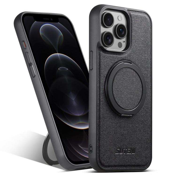 Suteni G3 360 Rotation Holder MagSafe Denim Leather Back Phone Case