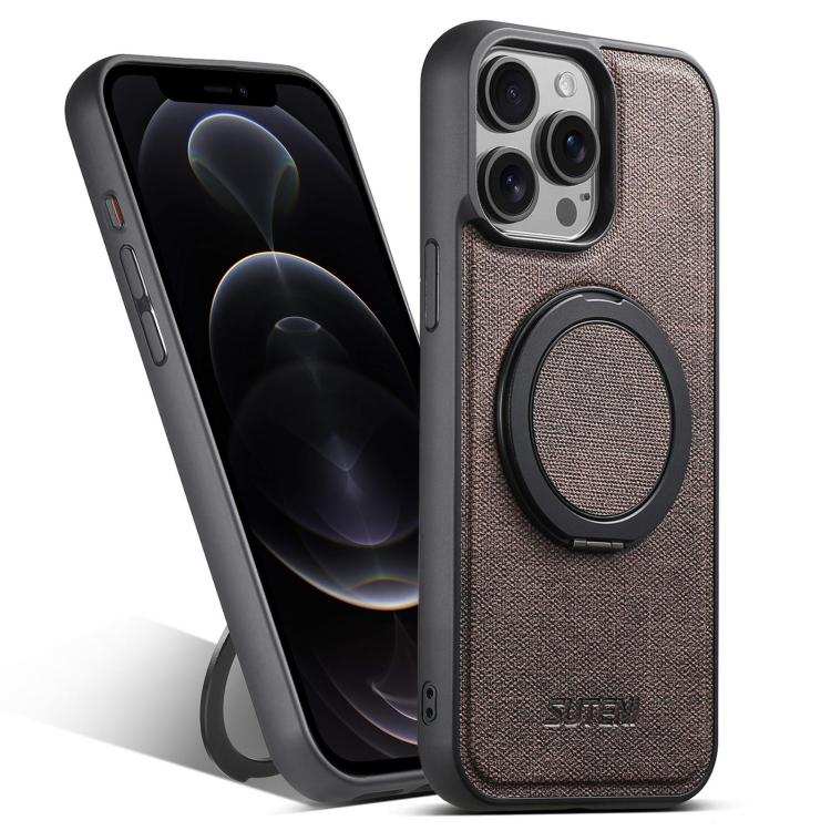 Suteni G3 360 Rotation Holder MagSafe Denim Leather Back Phone Case