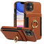 Ring Multifunctional Vertical Flip Wallet Back Cover Leather Phone Case