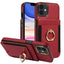 Ring Multifunctional Vertical Flip Wallet Back Cover Leather Phone Case