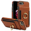 Ring Multifunctional Vertical Flip Wallet Back Cover Leather Phone Case