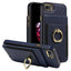Ring Multifunctional Vertical Flip Wallet Back Cover Leather Phone Case