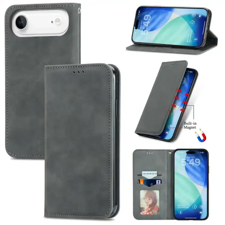 Retro Skin Feel Magnetic Flip Leather Phone Case