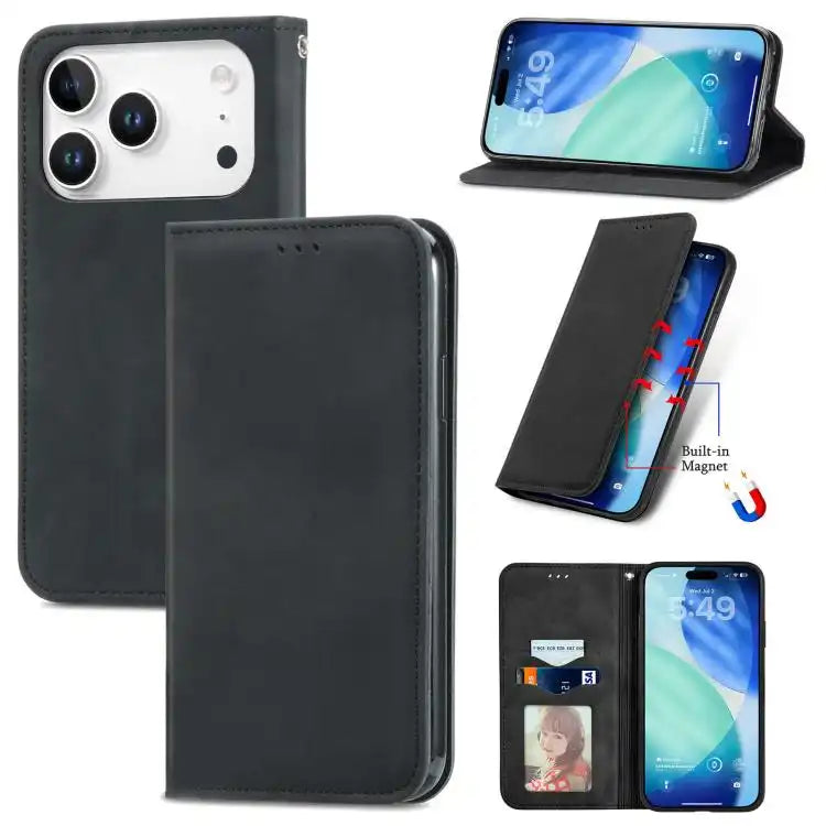 Retro Skin Feel Magnetic Flip Leather Phone Case