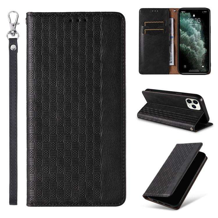 Braided Embossed Strong Magnetic Leather Phone Case