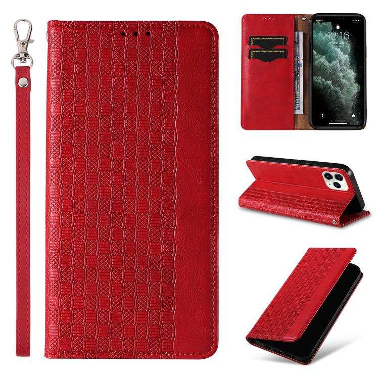 Braided Embossed Strong Magnetic Leather Phone Case