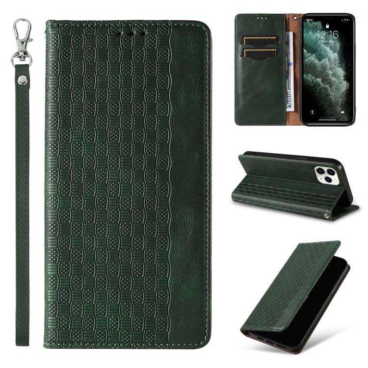 Braided Embossed Strong Magnetic Leather Phone Case