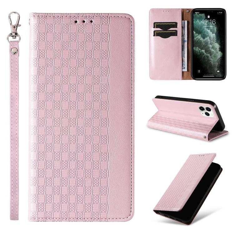 Braided Embossed Strong Magnetic Leather Phone Case