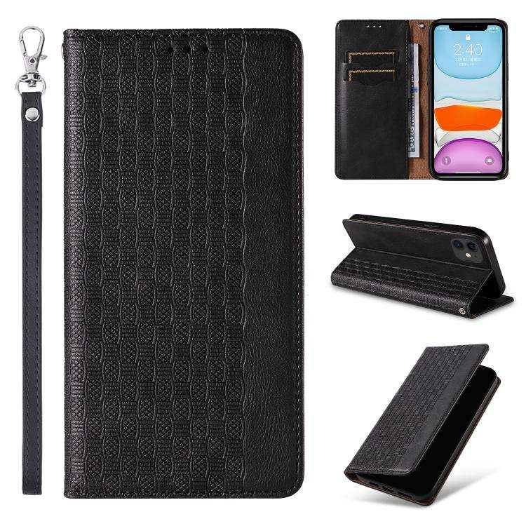 Braided Embossed Strong Magnetic Leather Phone Case