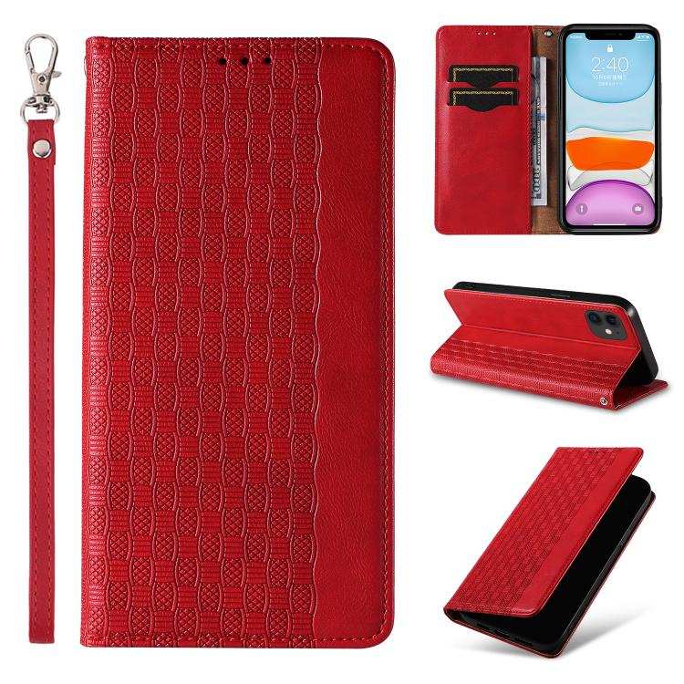 Braided Embossed Strong Magnetic Leather Phone Case