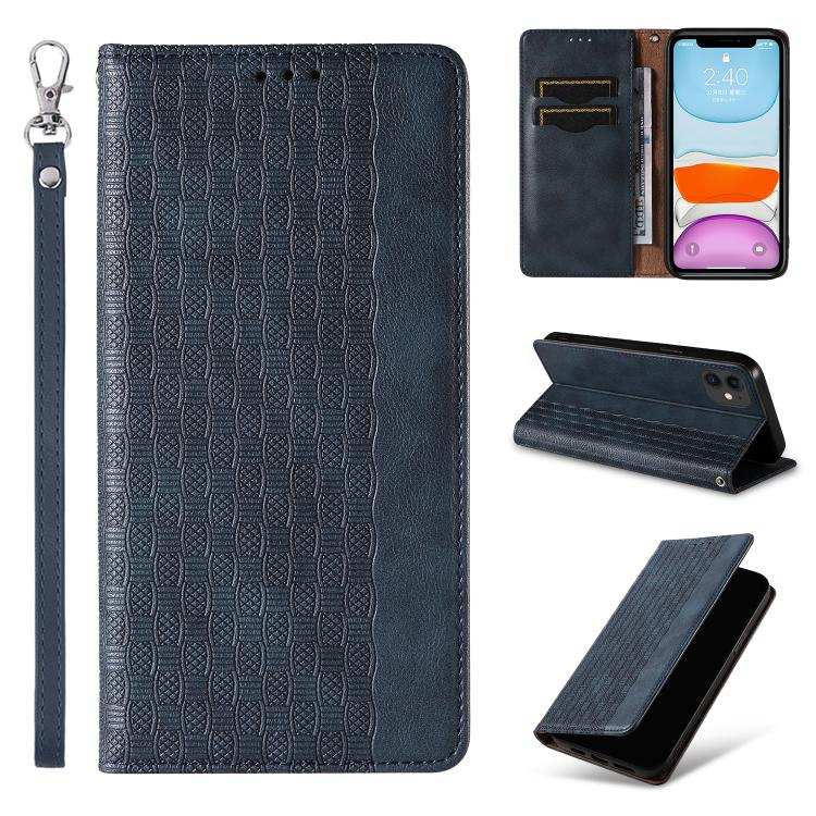 Braided Embossed Strong Magnetic Leather Phone Case