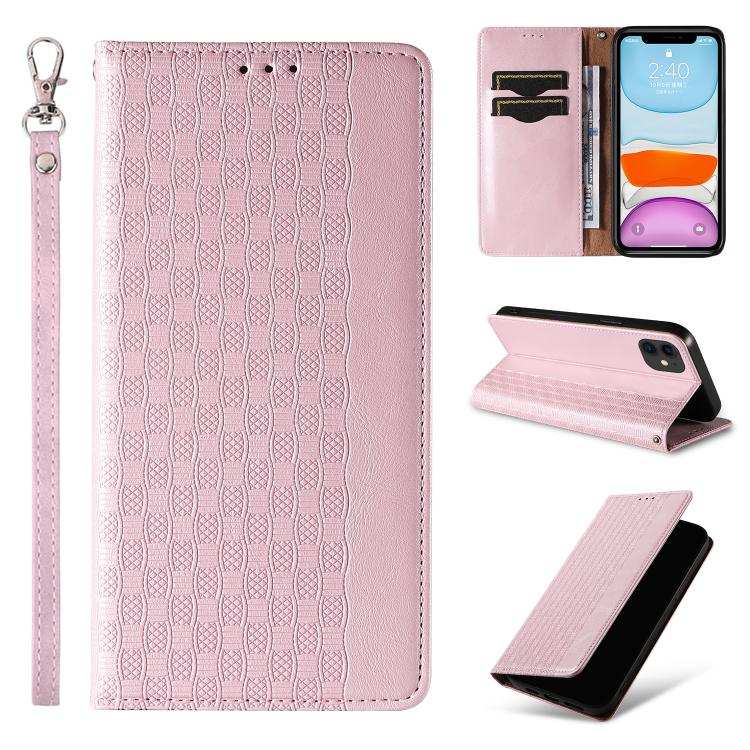 Braided Embossed Strong Magnetic Leather Phone Case