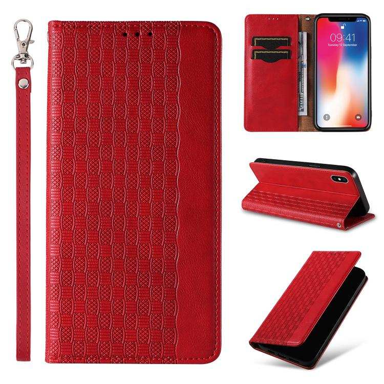 Braided Embossed Strong Magnetic Leather Phone Case