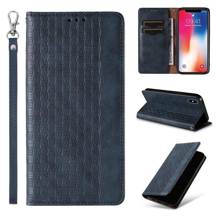 Braided Embossed Strong Magnetic Leather Phone Case