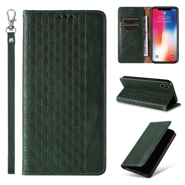 Braided Embossed Strong Magnetic Leather Phone Case