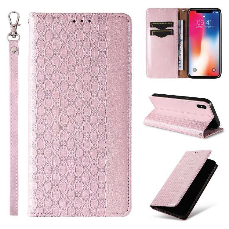 Braided Embossed Strong Magnetic Leather Phone Case
