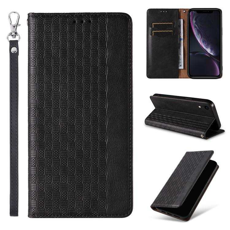 Braided Embossed Strong Magnetic Leather Phone Case