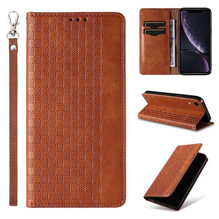 Braided Embossed Strong Magnetic Leather Phone Case