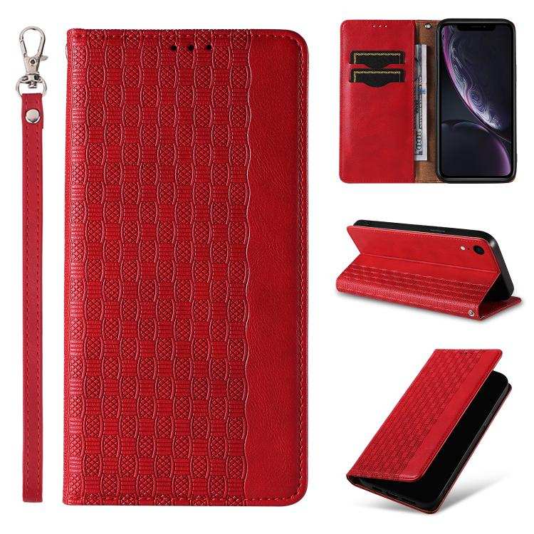 Braided Embossed Strong Magnetic Leather Phone Case