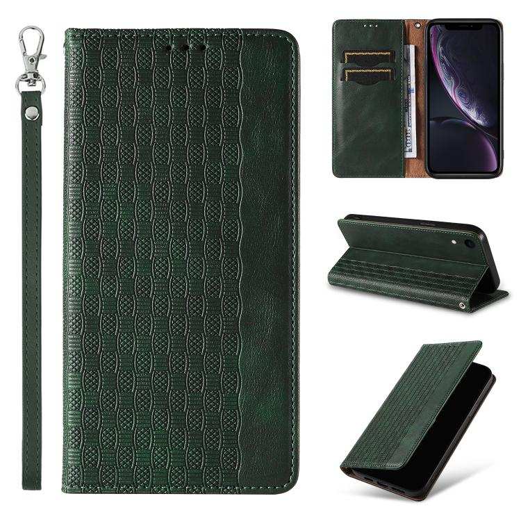 Braided Embossed Strong Magnetic Leather Phone Case