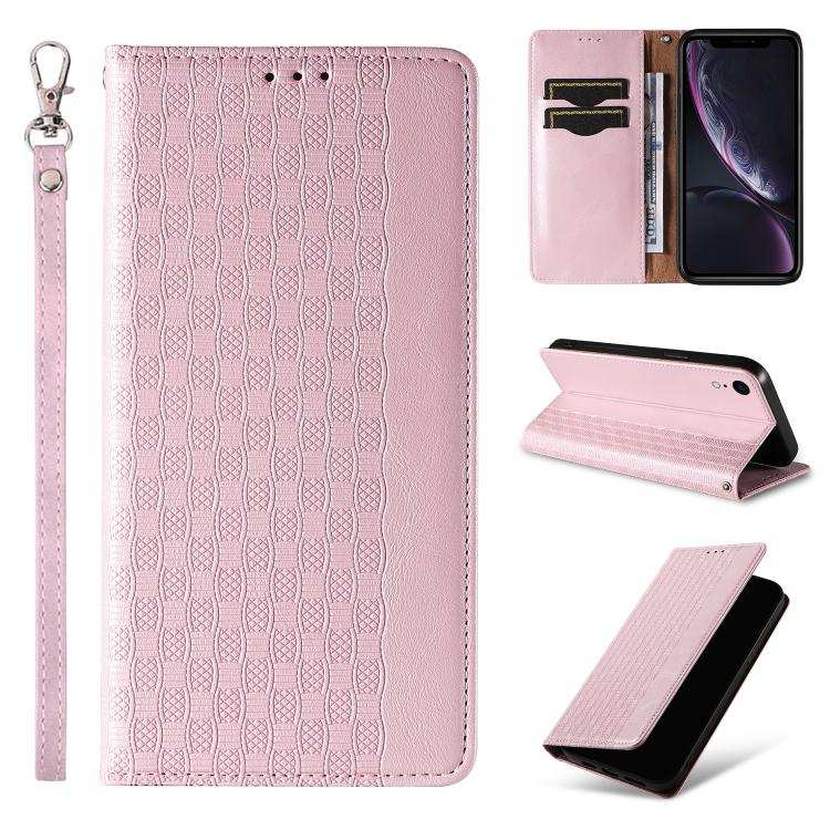 Braided Embossed Strong Magnetic Leather Phone Case