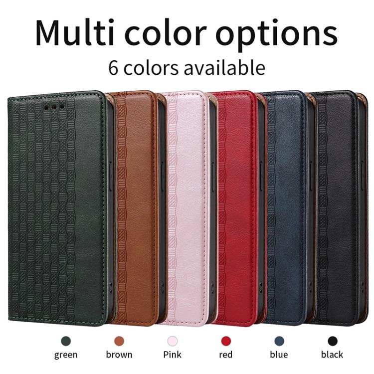 Braided Embossed Strong Magnetic Leather Phone Case