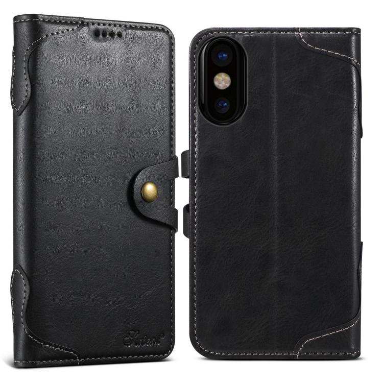 Suteni Q-03 Oil Wax Magnetic Clasp Leather Phone Case