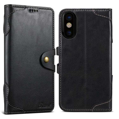 Suteni Q-03 Oil Wax Magnetic Clasp Leather Phone Case