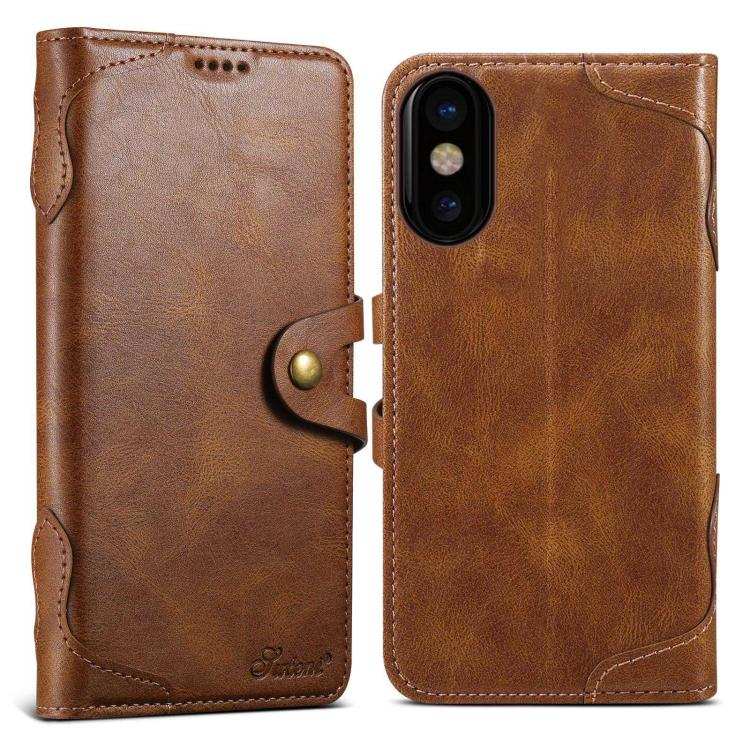 Suteni Q-03 Oil Wax Magnetic Clasp Leather Phone Case
